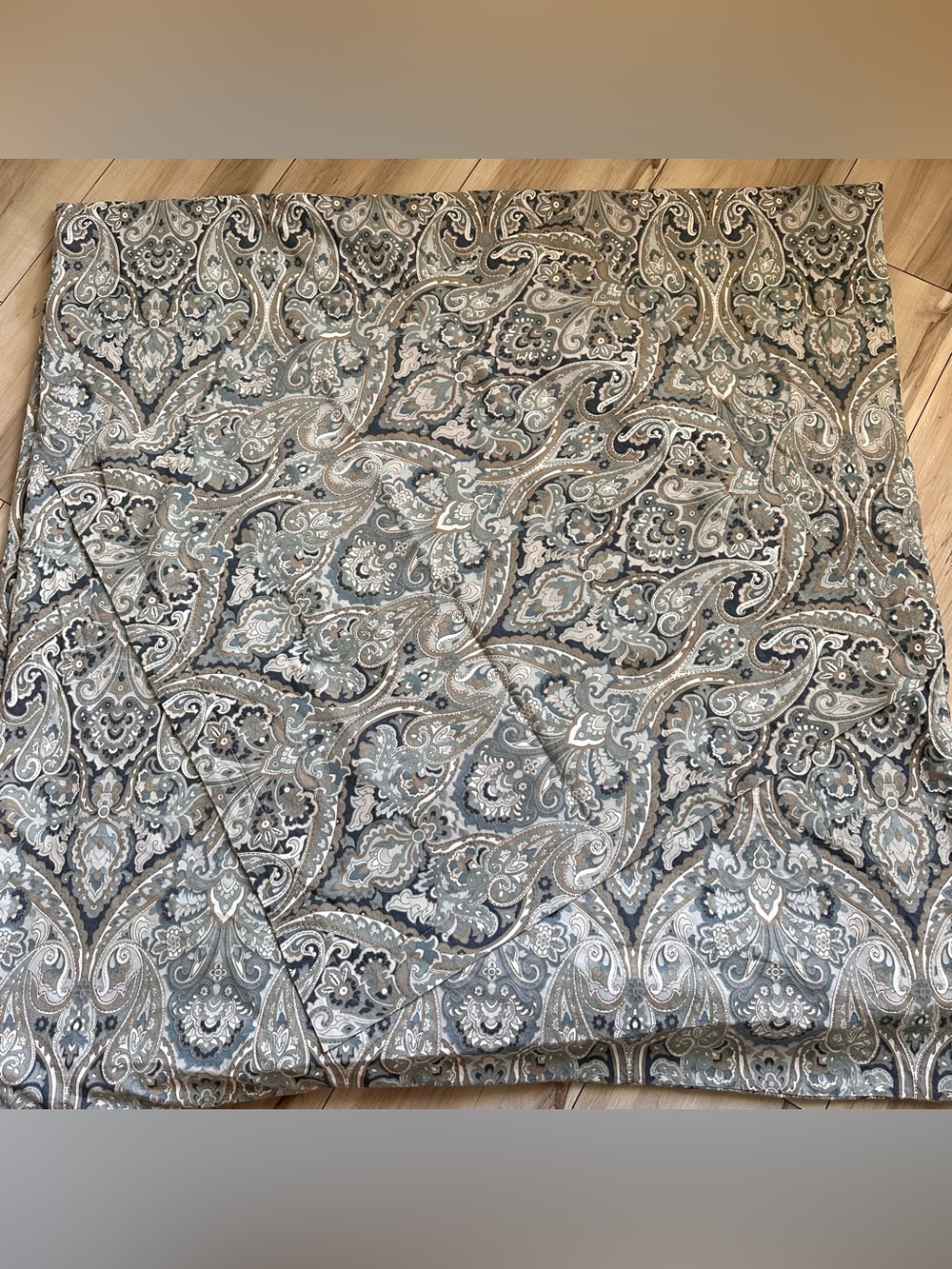 Pottery Barn Jordana Paisley Duvet Cover Blue Queen 1 Euro Sham Floral